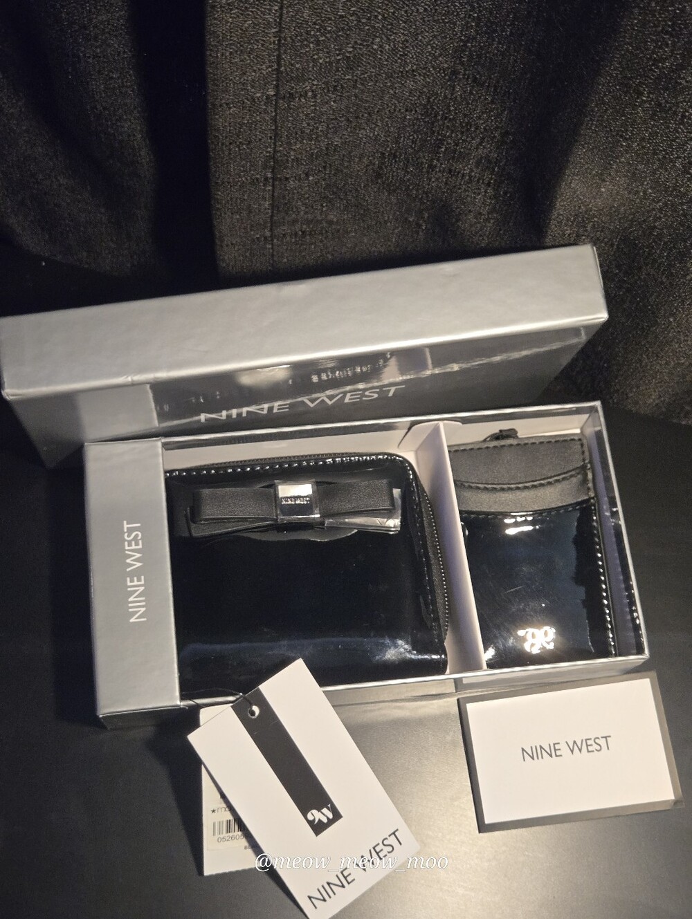 2-Piece Nine West Black Bow Wallet & Card Holder Set